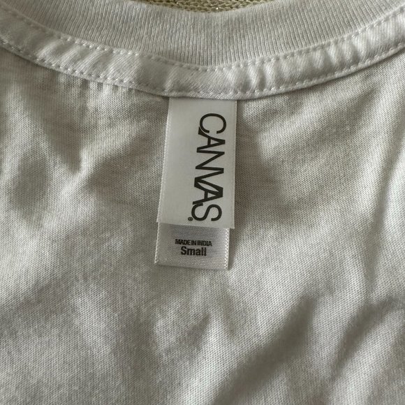 Women Mondo Guerra White T shirt with Purple Foil design, Size S - Never used - Picture 4 of 4